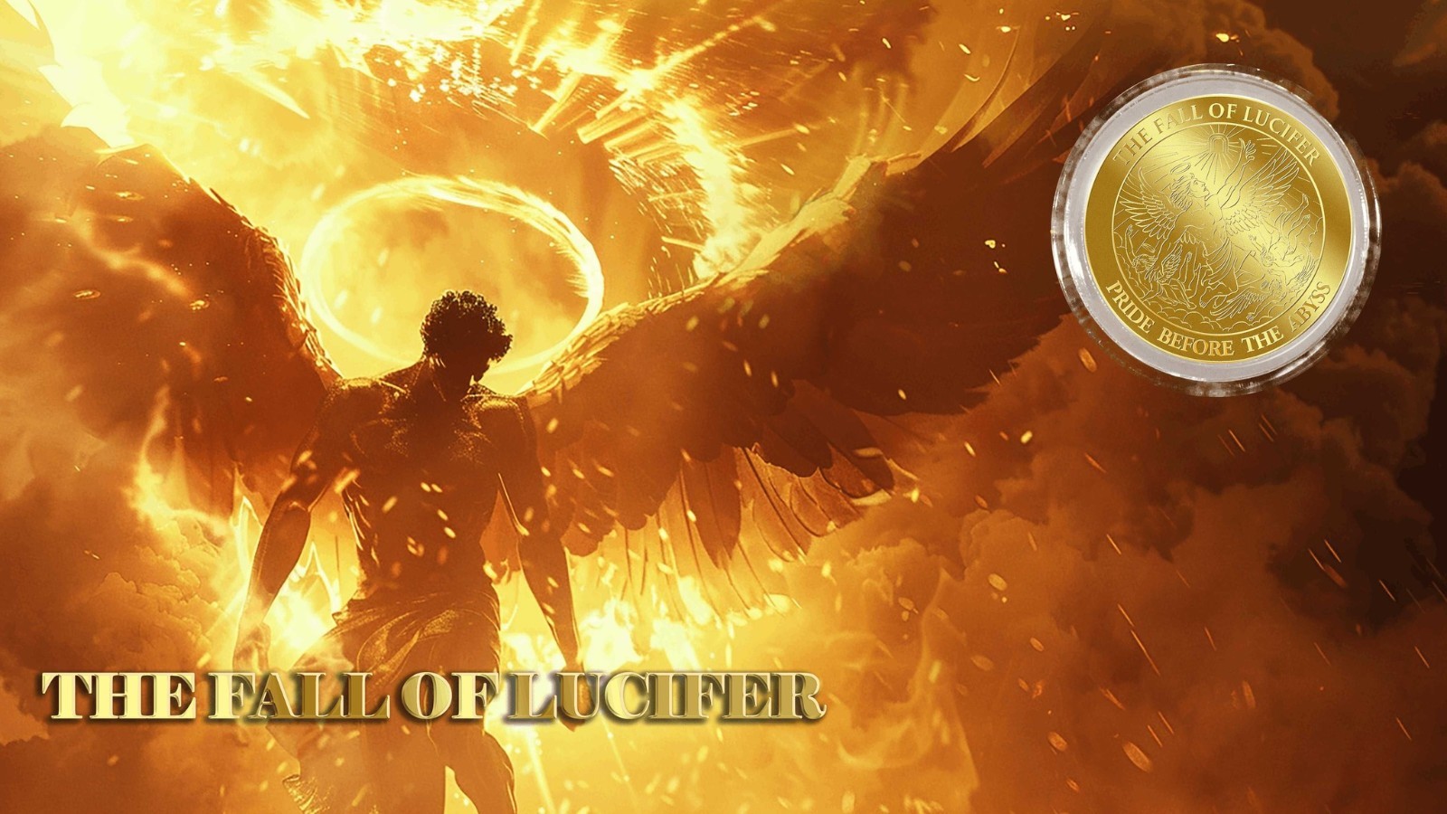 2026 Liberia The Fall of Lucifer 1/1000 oz Gold Coin in Card (9999 Mintage)