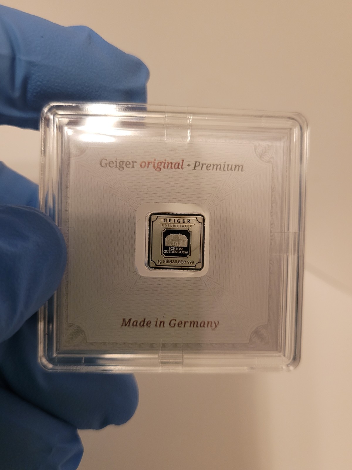 Geiger Original Premium 1 g Silver Bar 0.999 Fine Silver Bullion in Assay