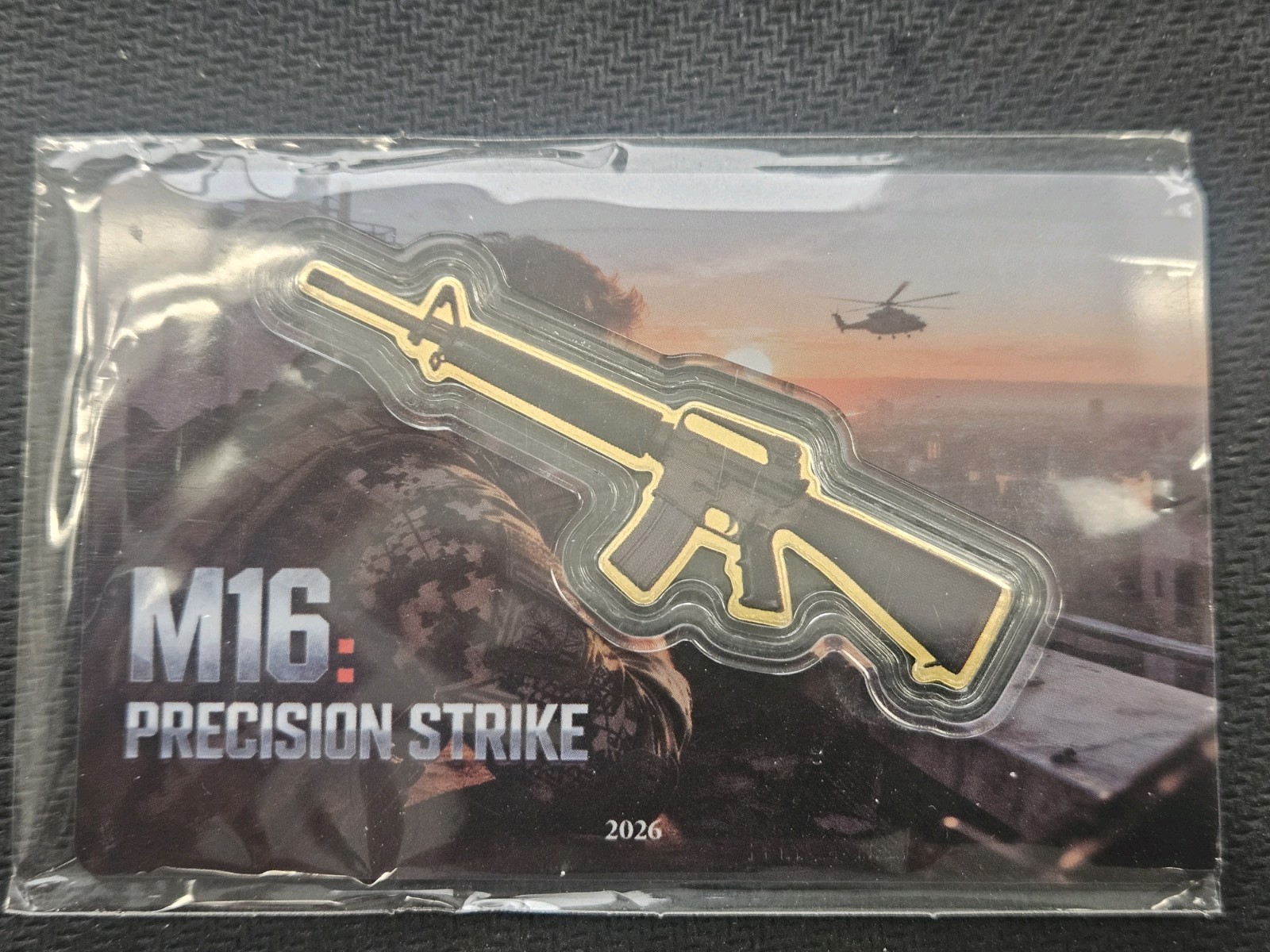 2026 Liberia M16 Gun Shaped 1/1000 oz .9999 Gold Coin in Card- Mintage of 9999