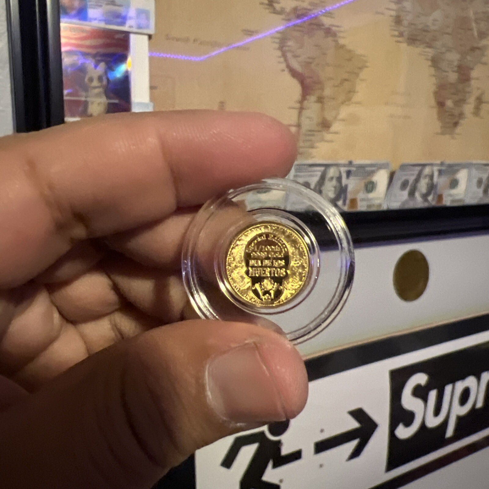 1/100th oz .9999 Fine GOLD Skull Dia De Los Muertos in Capsule FRACTIONAL GOLD