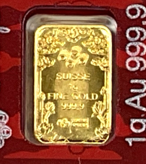 PAMP Suisse Good Luck Dragon 1 Gram .9999 Gold Bar Multigram Year Of The Dragon