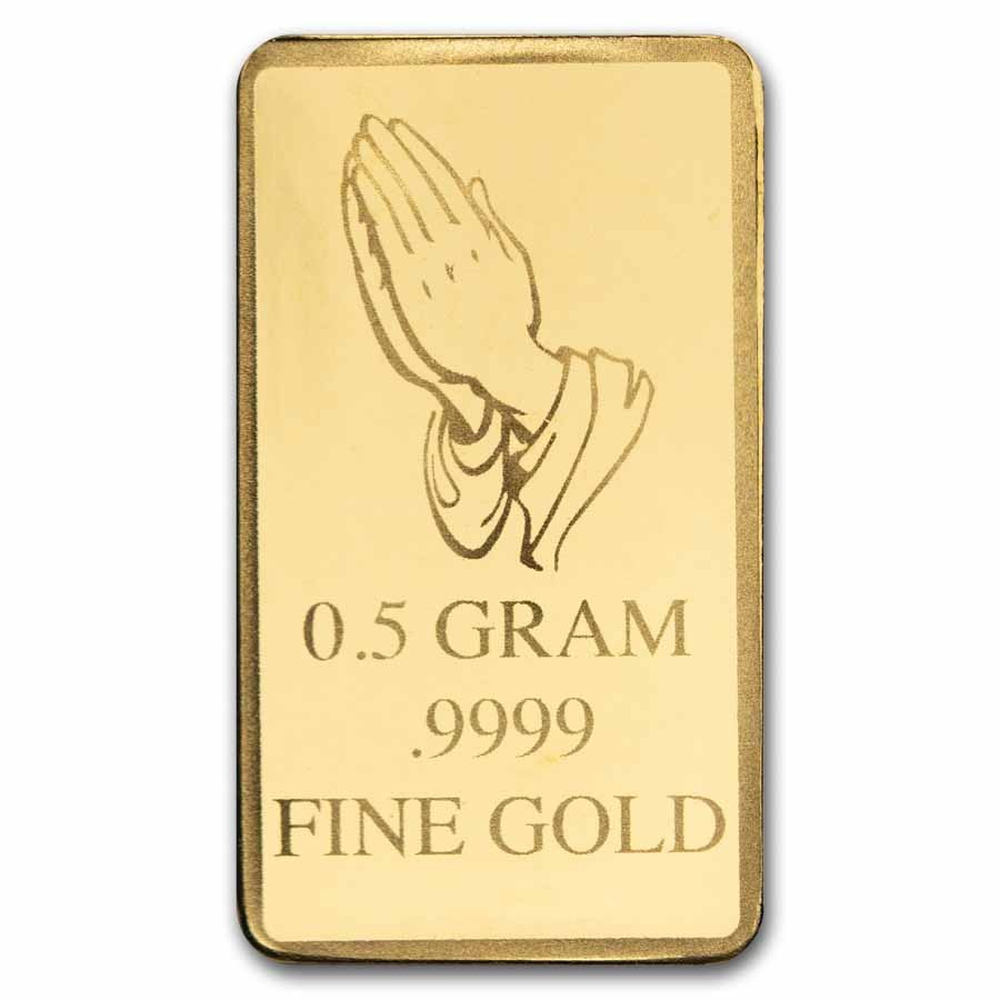 1/2 gram Gold Bar – Angel & Praying Hands (Dove & Cross Card TEP)
