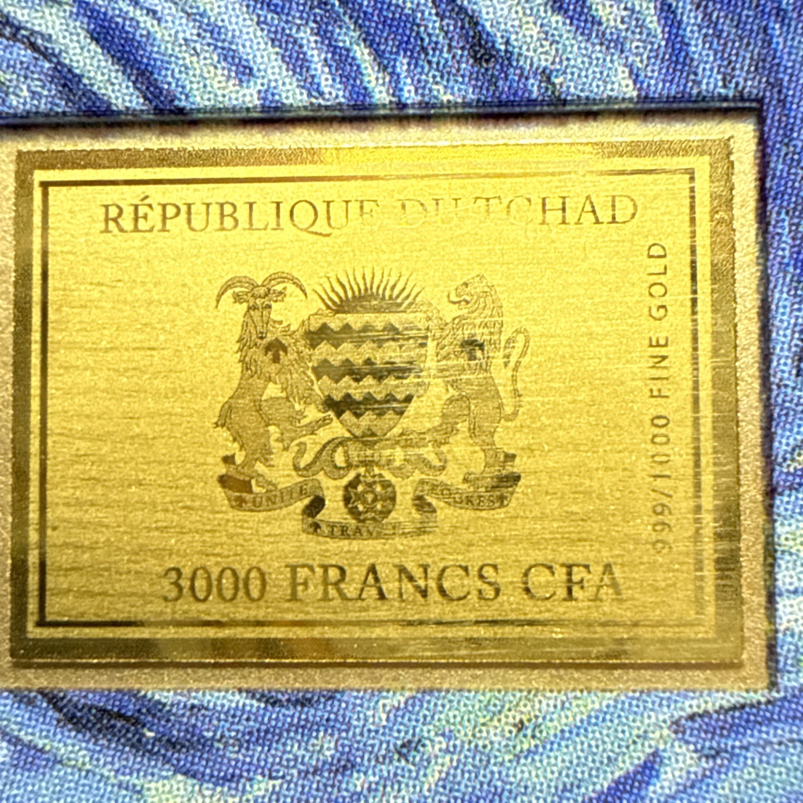 2025 Vincent Van Gogh Starry Night 1/1000Oz .999 Gold Coin card 3000 Francs Chad