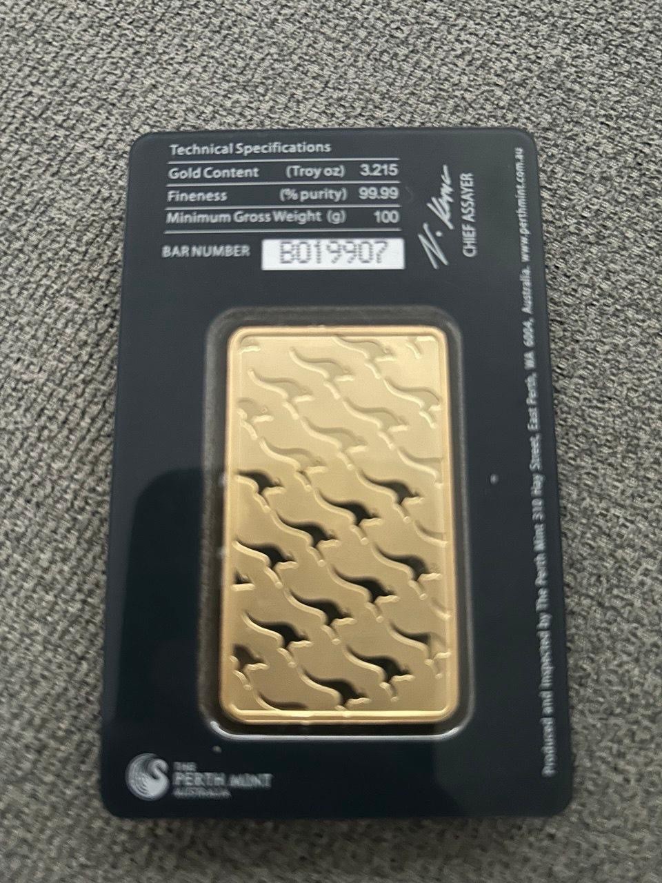 Authentic Perth Mint 100g gold bar brand new 99.99% Pure Gold