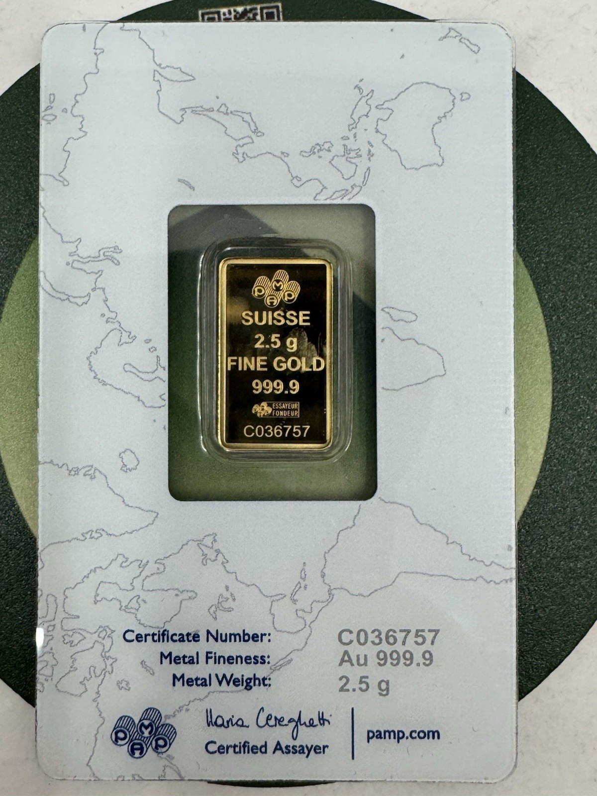 PAMP Suisse Rosa 2.5 gram .9999 Fine Gold Bar – Sealed Assay Card