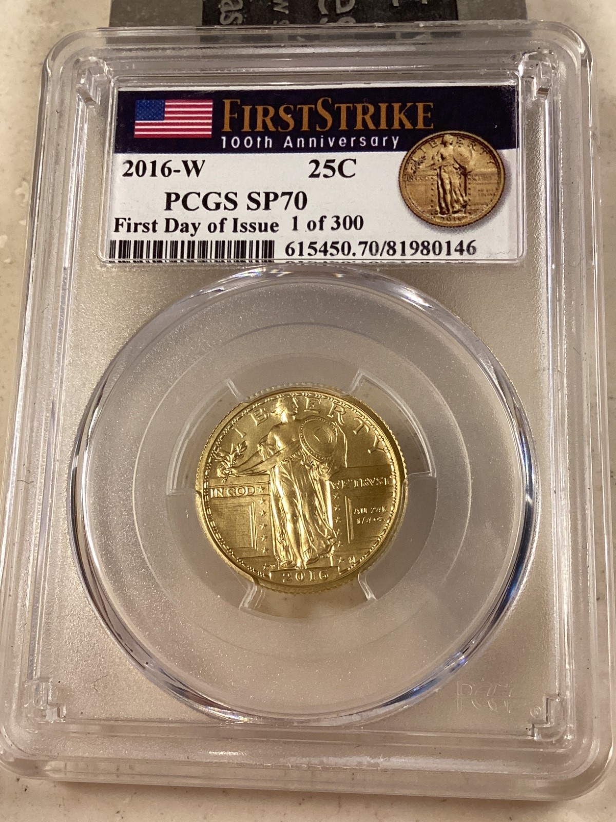 2016w gold three coin set 100th anniversary PCGS SP70 FDI FLAG LABEL