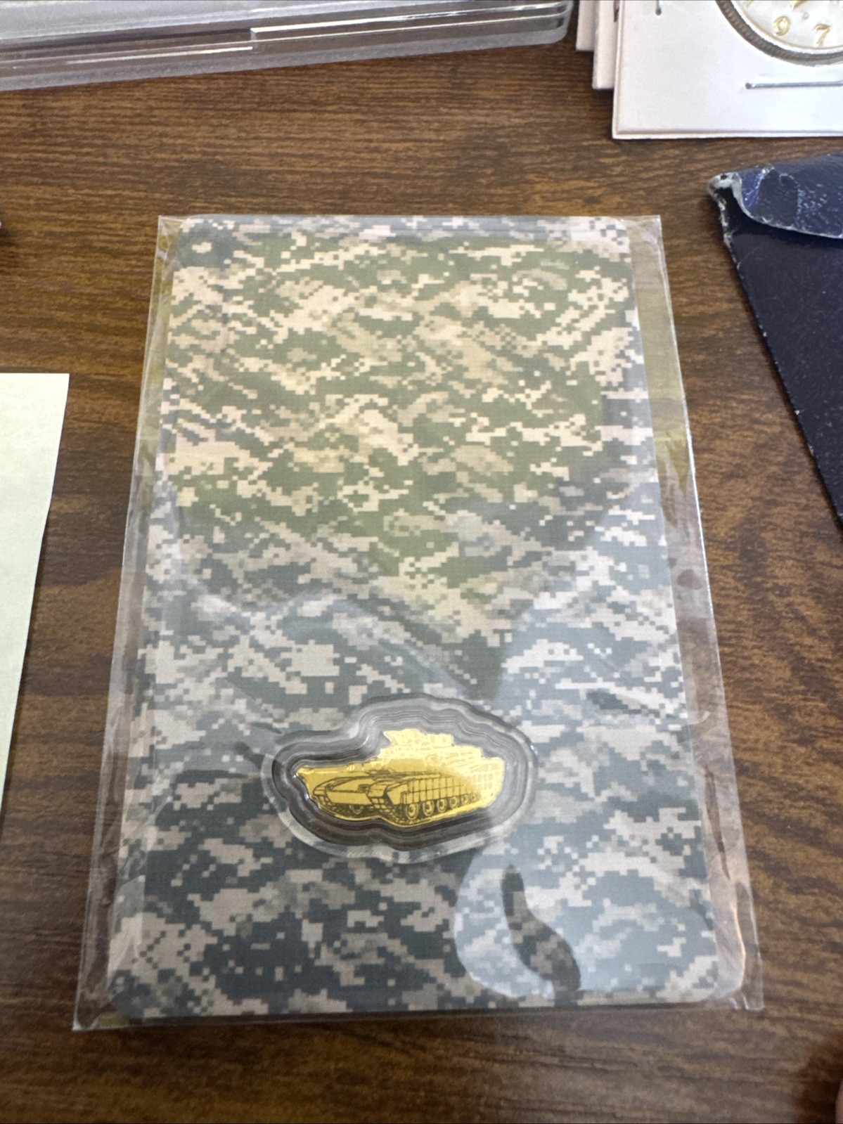 U.S. Army Gold Tank / 1/1000th Gold Encapsulated/ God Bless U.S.A. Eagle
