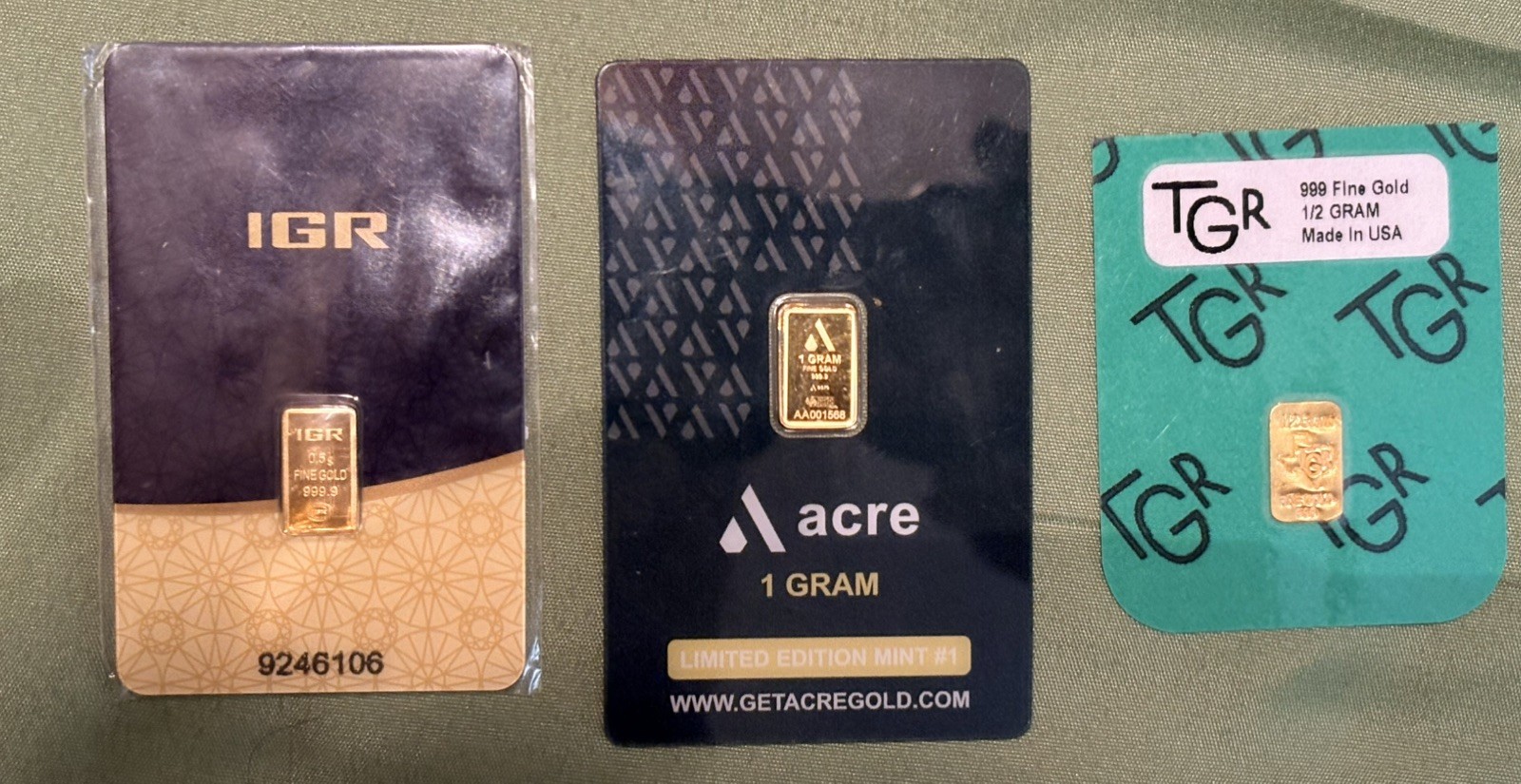 2 grams total , 24k Gold in Assay , All Sealed
