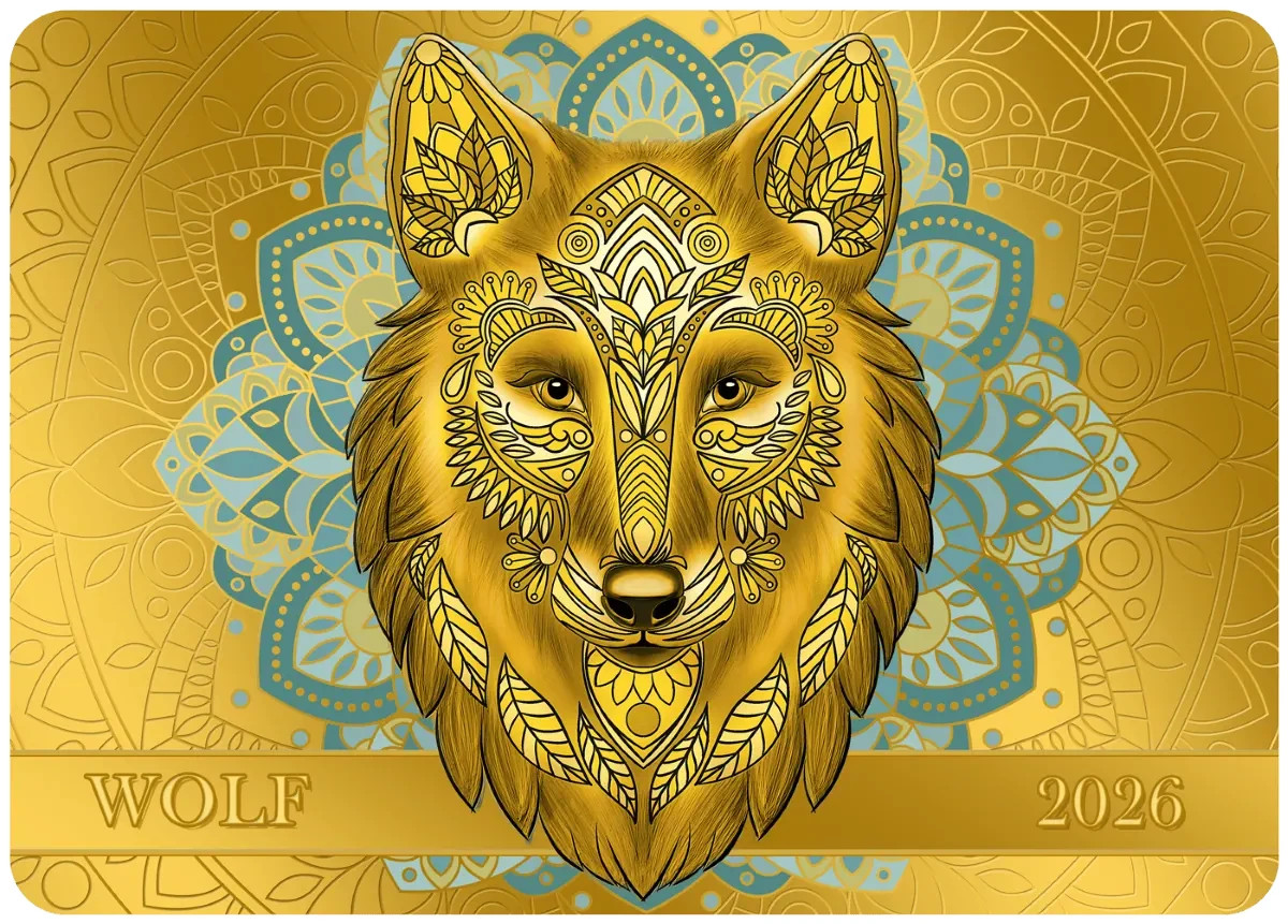 2026 Samoa Spirit Animals Collection Wolf 1/200 oz Gold Proof-like Coin