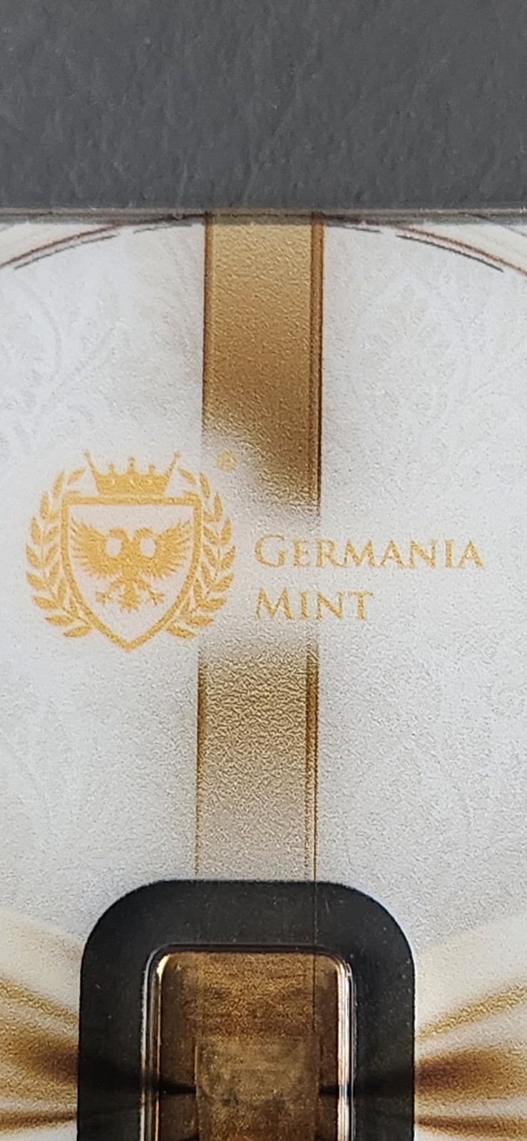 Germania Mint 1 gram 999.9 Fine Gold Bar In Assay “Best Wishes”