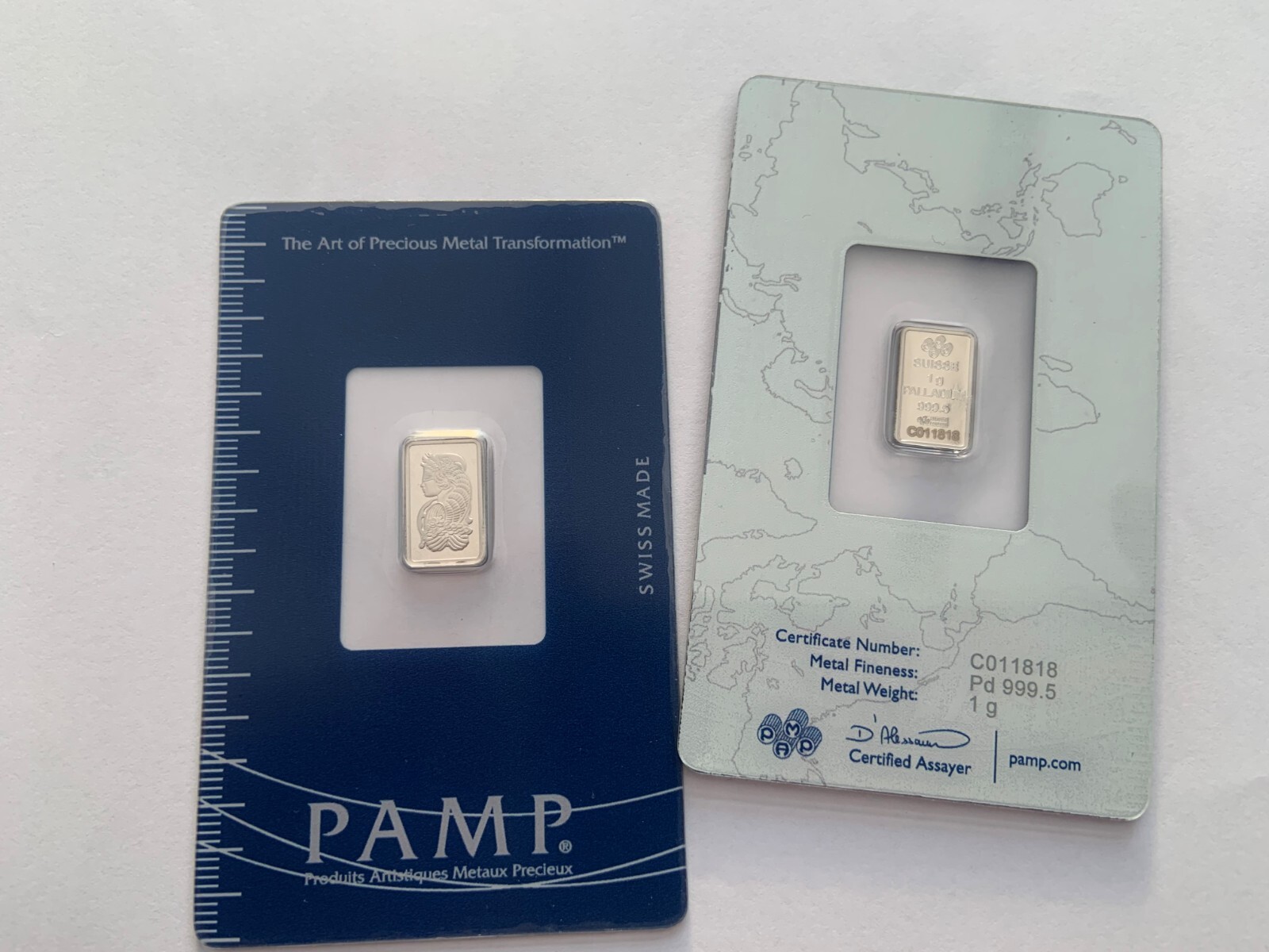 1 Gram Palladium bar PAMP