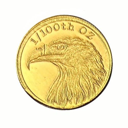 1/100 oz .9999 Fine Gold Round American Eagle & Flag in Clear Capsule – Monarch