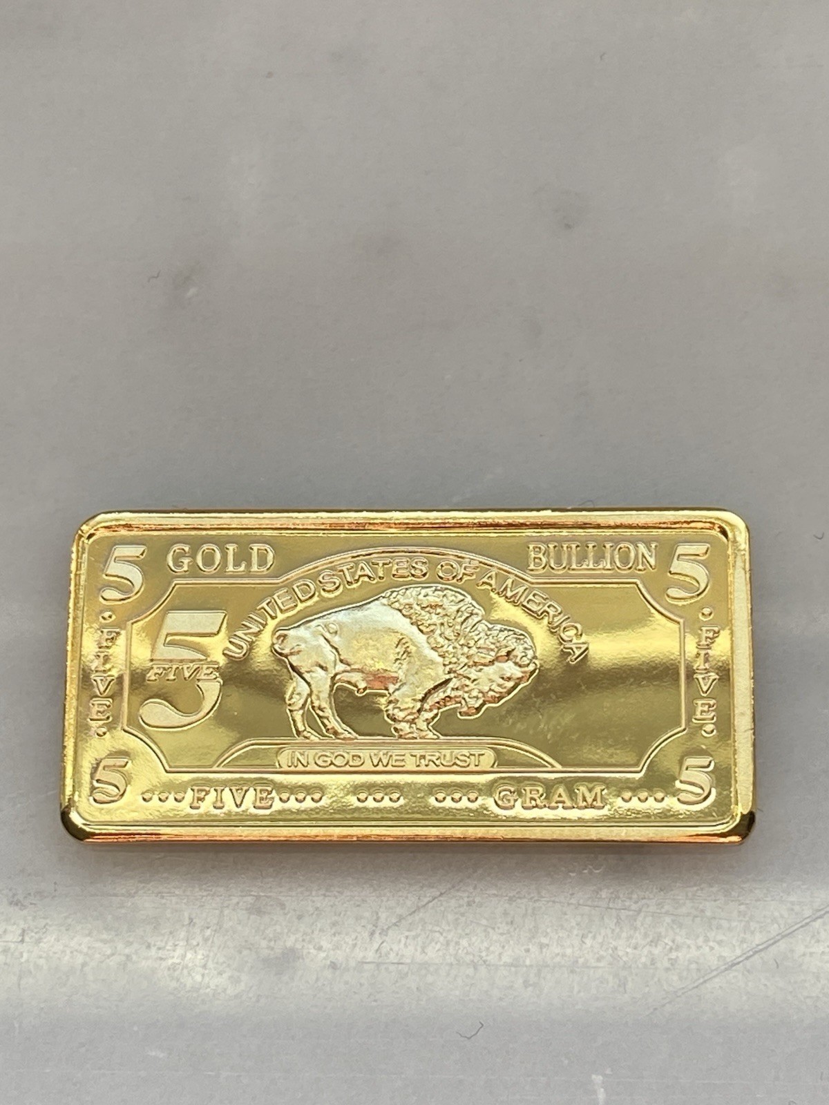 Lot of 10 – 5 GRAM 100 MILLLS GOLD BUFFALO BULLION BARS .999 FINE Clear Capsule