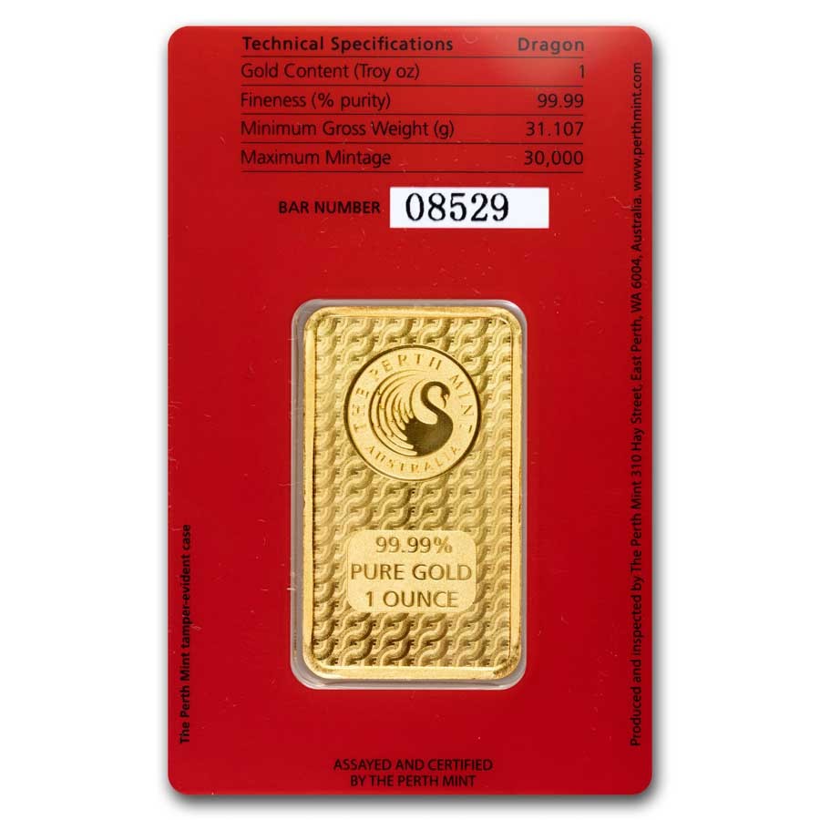 1 oz Gold Bar – Perth Mint Lunar Dragon