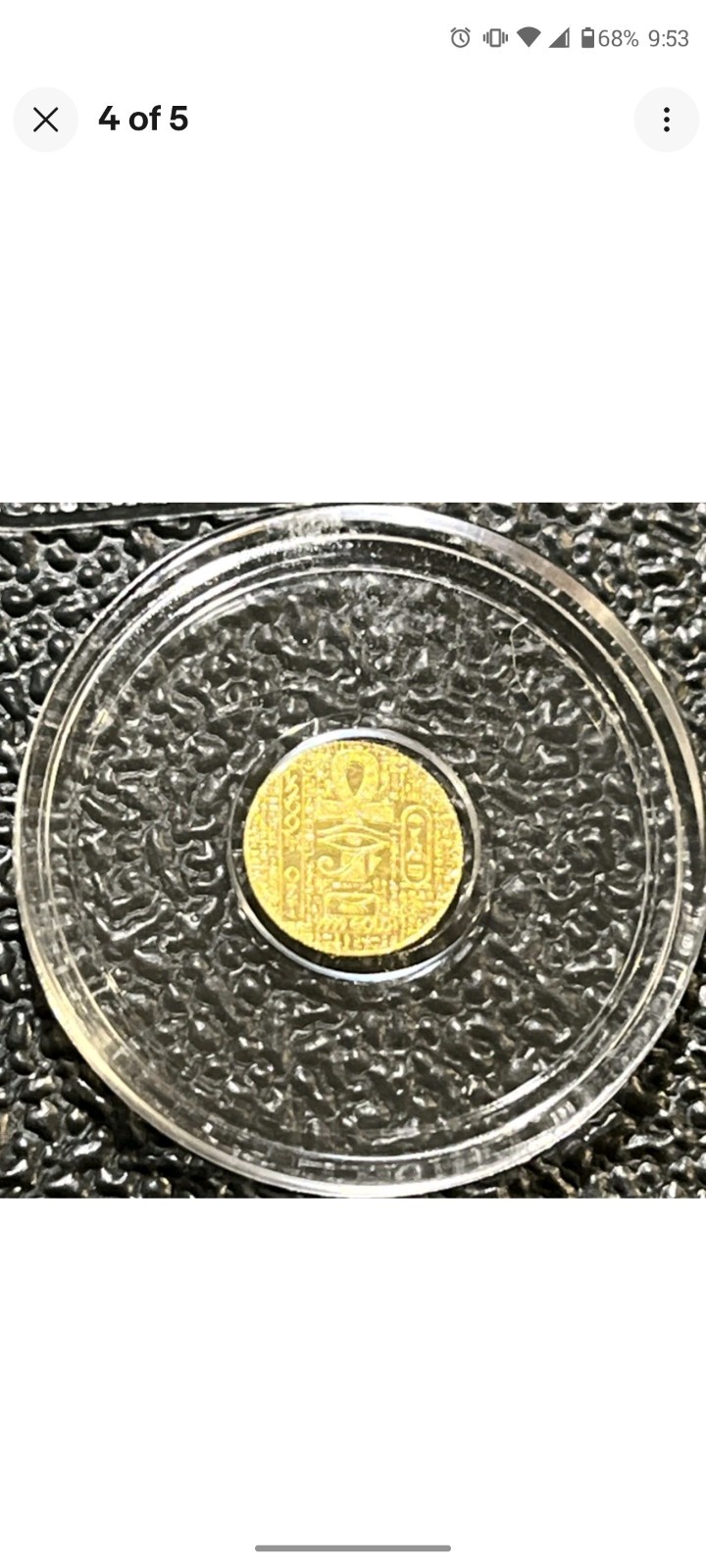 Monarch 1/200 Ounce Egyptian Scarab Gold Round (New) .999 FINE GOLD in capsule!