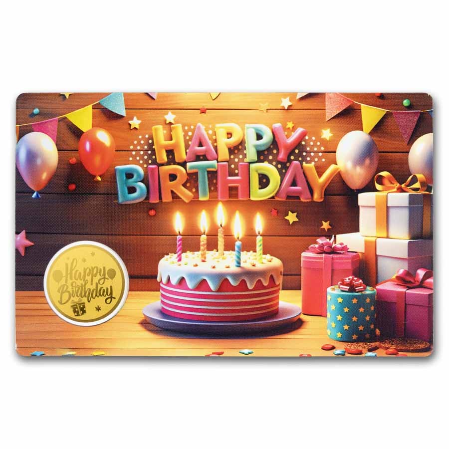 1/1000 oz Gold Round – Happy Birthday Cake (In Assay)