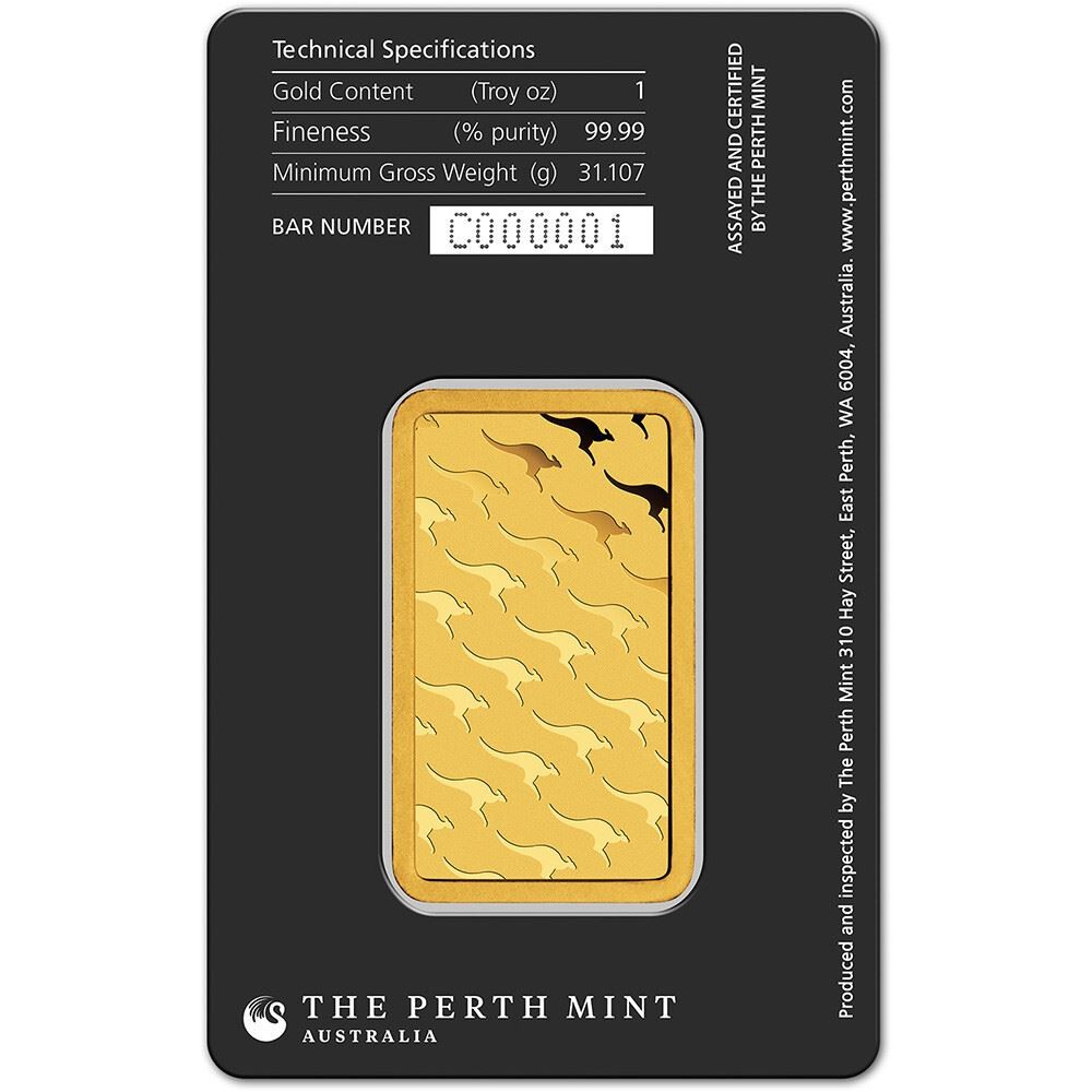 1 oz. Gold Bar – Perth Mint – 99.99 Fine in Assay