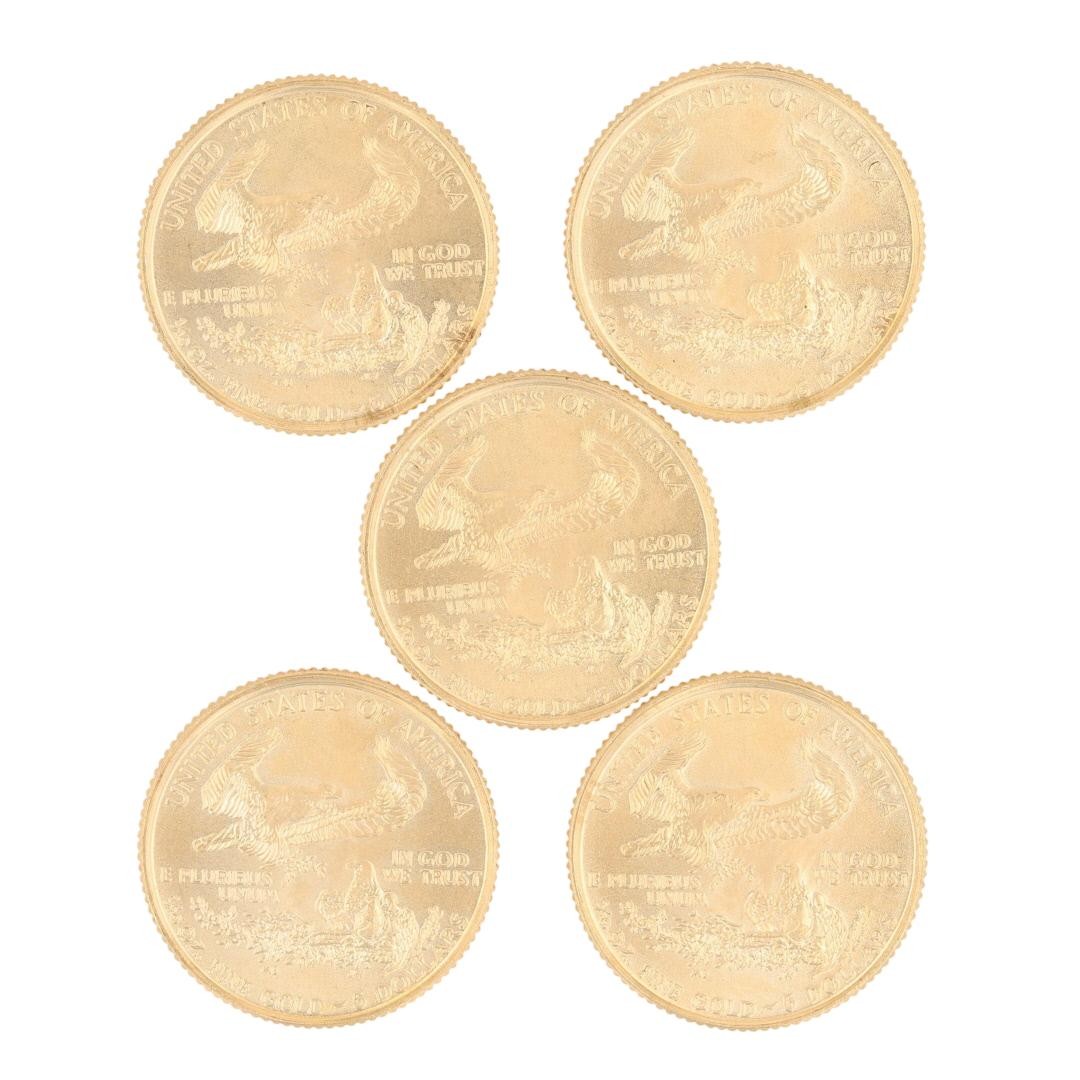 10 – 1998 $5 American Gold Eagle 1/10 oz .999 Fine Gold Bullion U.S. Mint