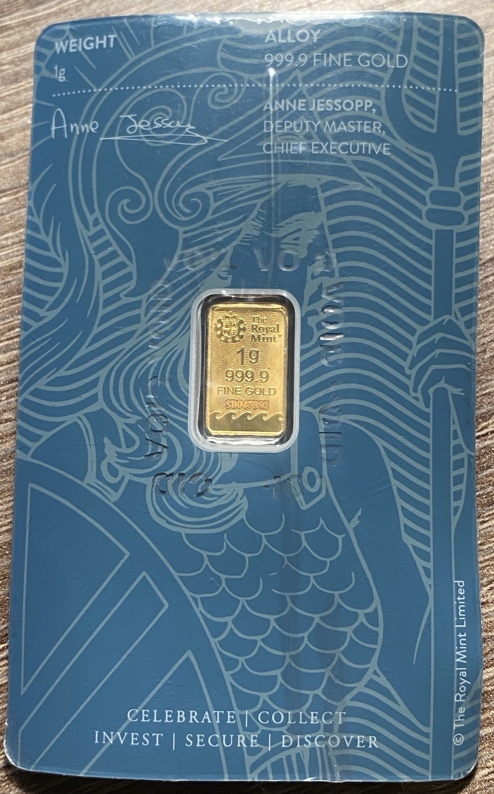 Rare 1 Gram Gold Bar The Royal Mint Britannia .9999 Fine Gold Certified Sealed