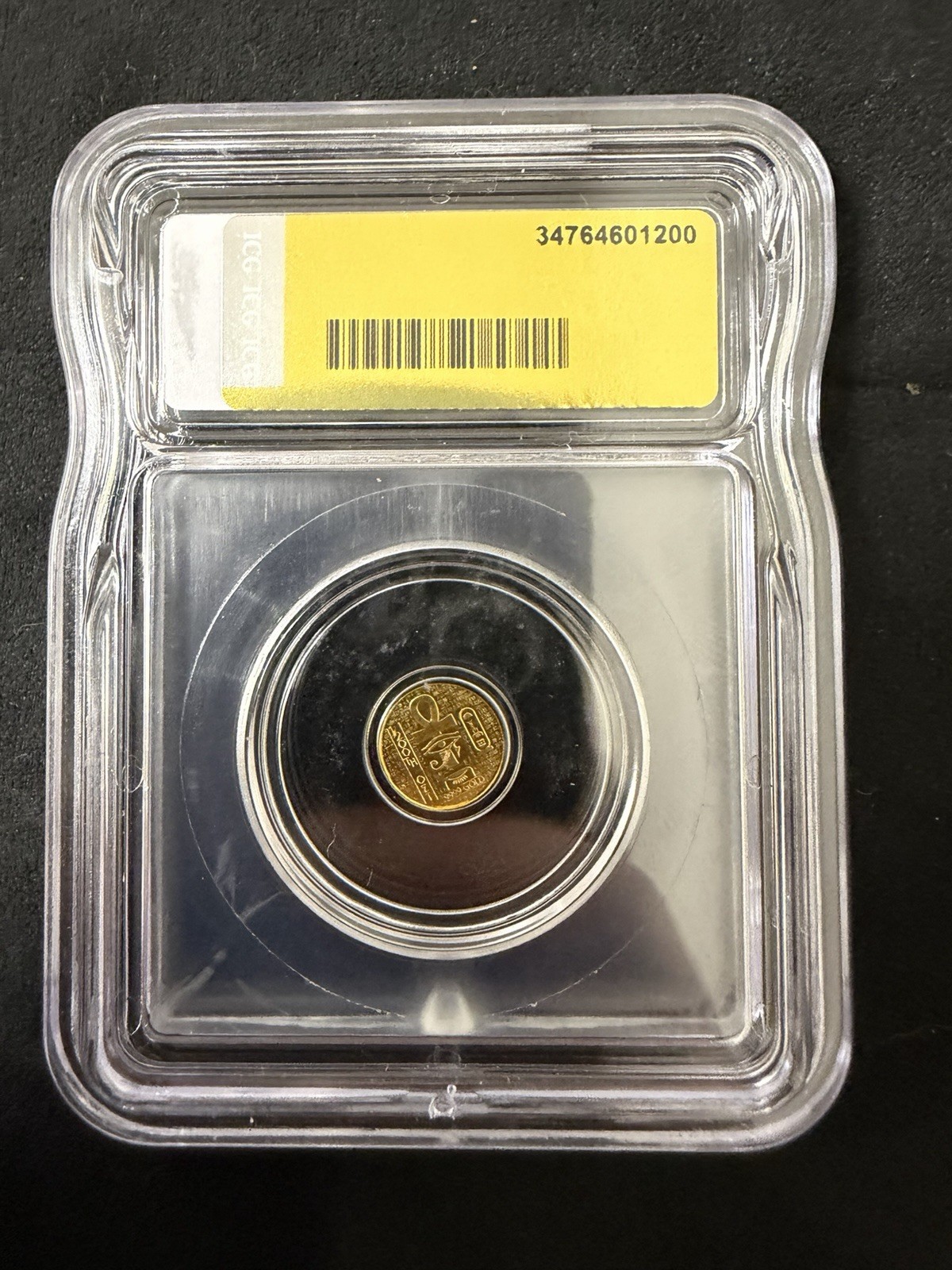 ICG MS70 Egyptian King Tut Gold Round Coin 1/200th oz Gold Content