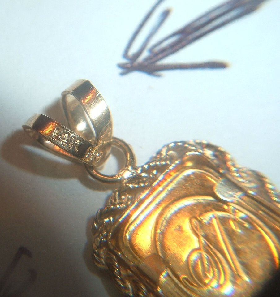 1 GRAM 24K .9999 FINE GOLD HEART BAR 14 KT ROPE BEZEL 4MM BAIL PENDANT 2.29g