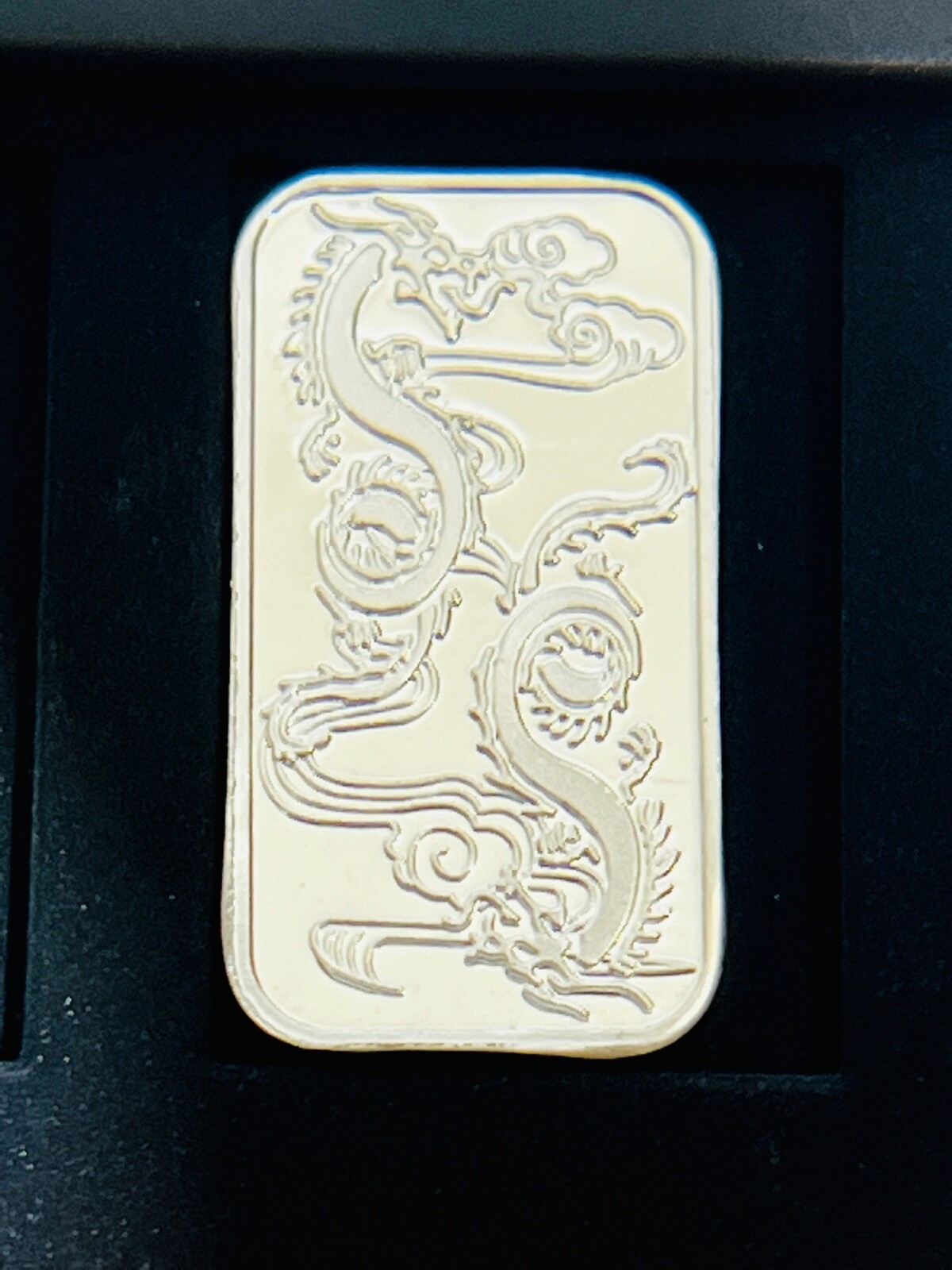 Element Card & 1g Double Dragon .999 Fine Silver Bar Ingot Holds Bullion Bars