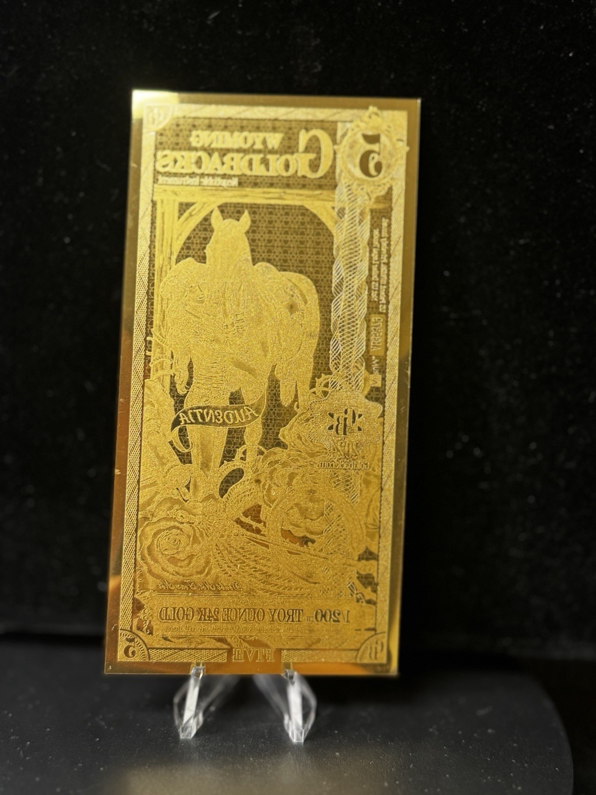 5 Wyoming Goldback Gold Note (New)