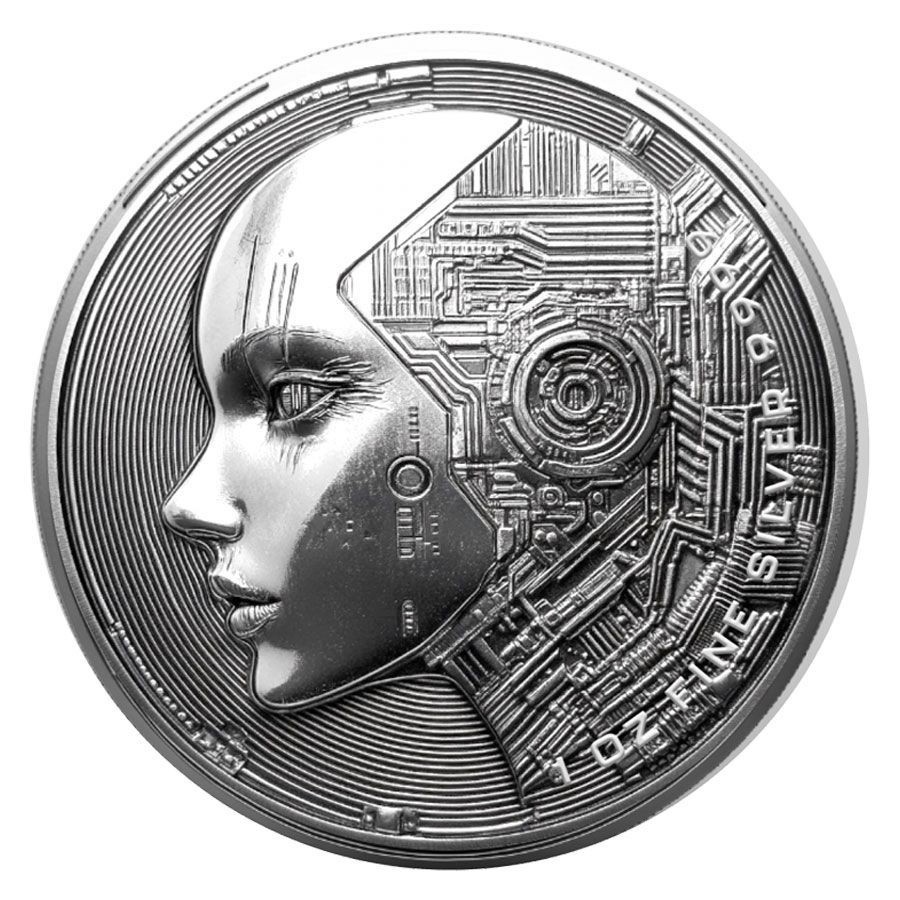 2025 1 oz 10000 CFA Francs Chad AI Artificial Intelligence Silver Coin BU