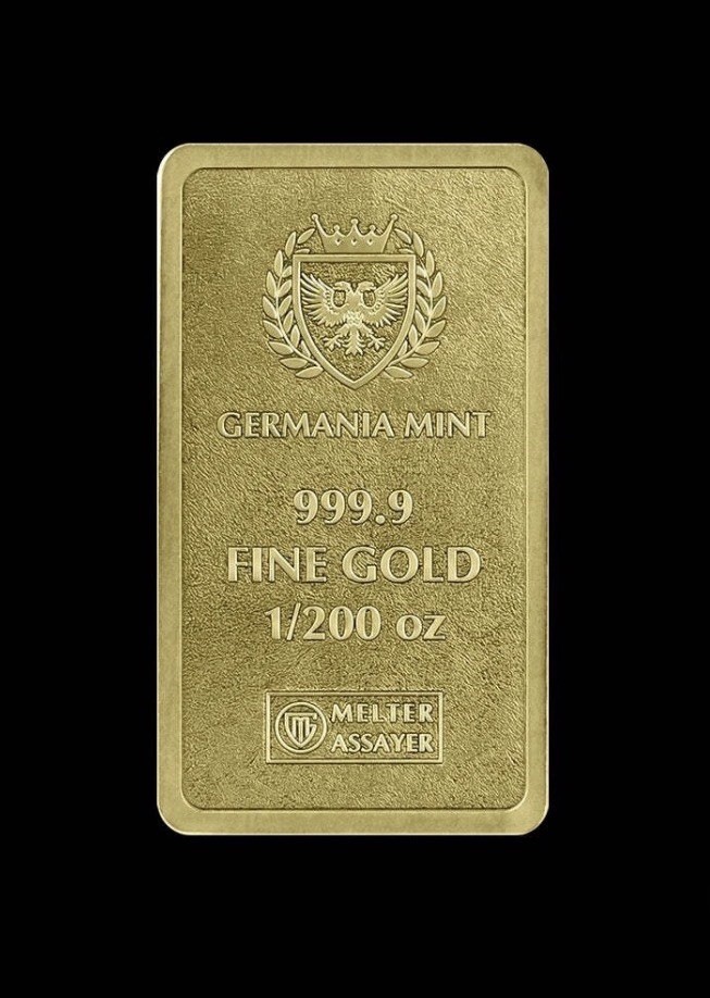 1/200 Oz Gold Bar 999.9 Fine Germania Mint Sealed Assay Mini Gold Bullion