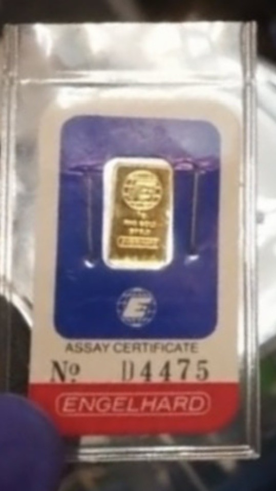 1 gram Gold Bar – Engelhard (In Assay)- Vintage ASSAY- “D” Series -Virgin Sealed