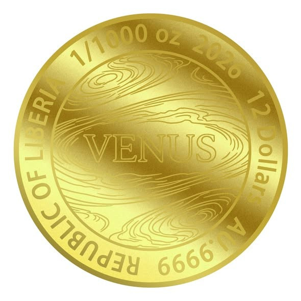 2026 Liberia Venus 1/1000oz 9999 Gold Coin in Themed Card