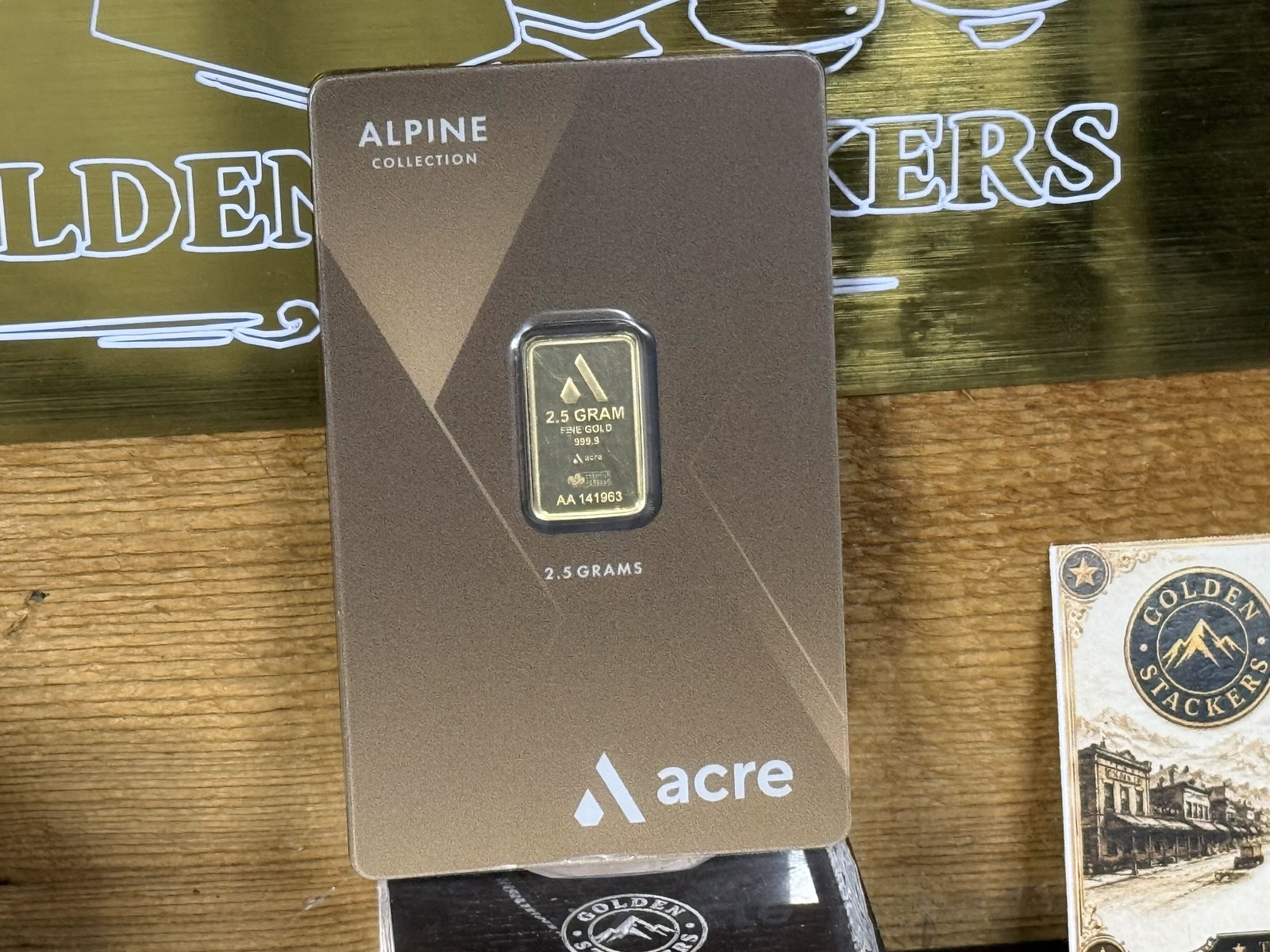 2.5 Gram Acre Alpine Collection Gold Bar .9999 Fine Gold Sealed Assay Card