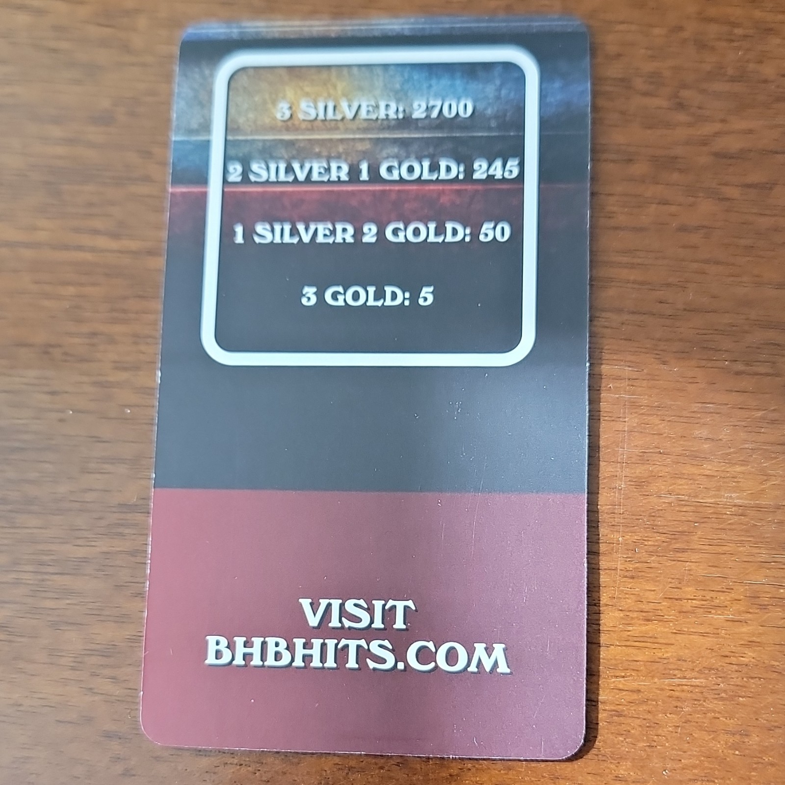 BHB HITS TRIPLE GRAMS SERIES 2 EDC Exclusive 3g .9999 Gold In Assay 1 Of 5