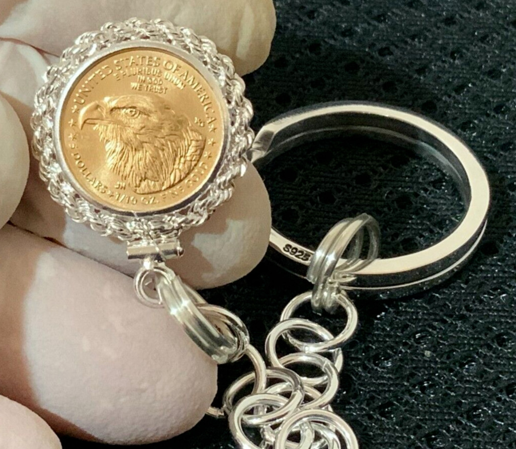 Gold (BU) American Liberty Eagle Keychain