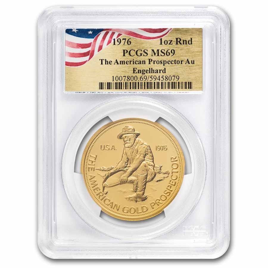 1 oz Gold Round – 1976 Engelhard Prospector MS-69 PCGS
