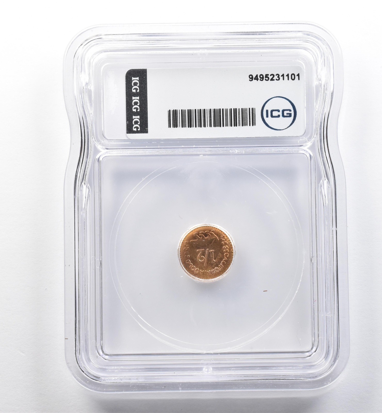 (1853) California Fractional Gold Token Indian Head 1/2 Dollar MS63 ICG *7440