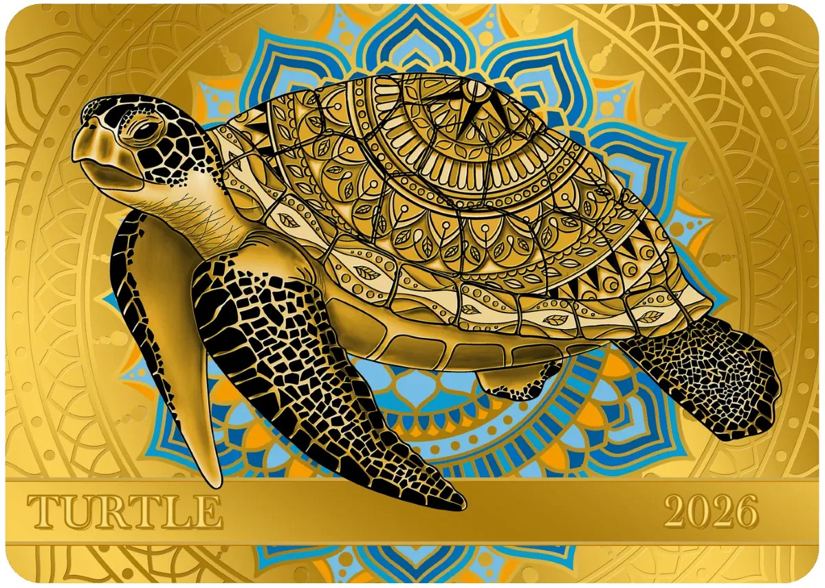 2026 Samoa Spirit Animals Collection Turtle 1/200 oz Gold Proof-like Coin