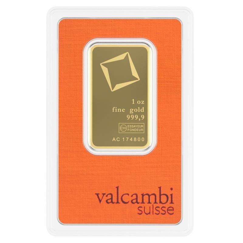1 oz Gold Bar – Valcambi Suisse .9999 Gold Bullion Bar (In Assay) #A688