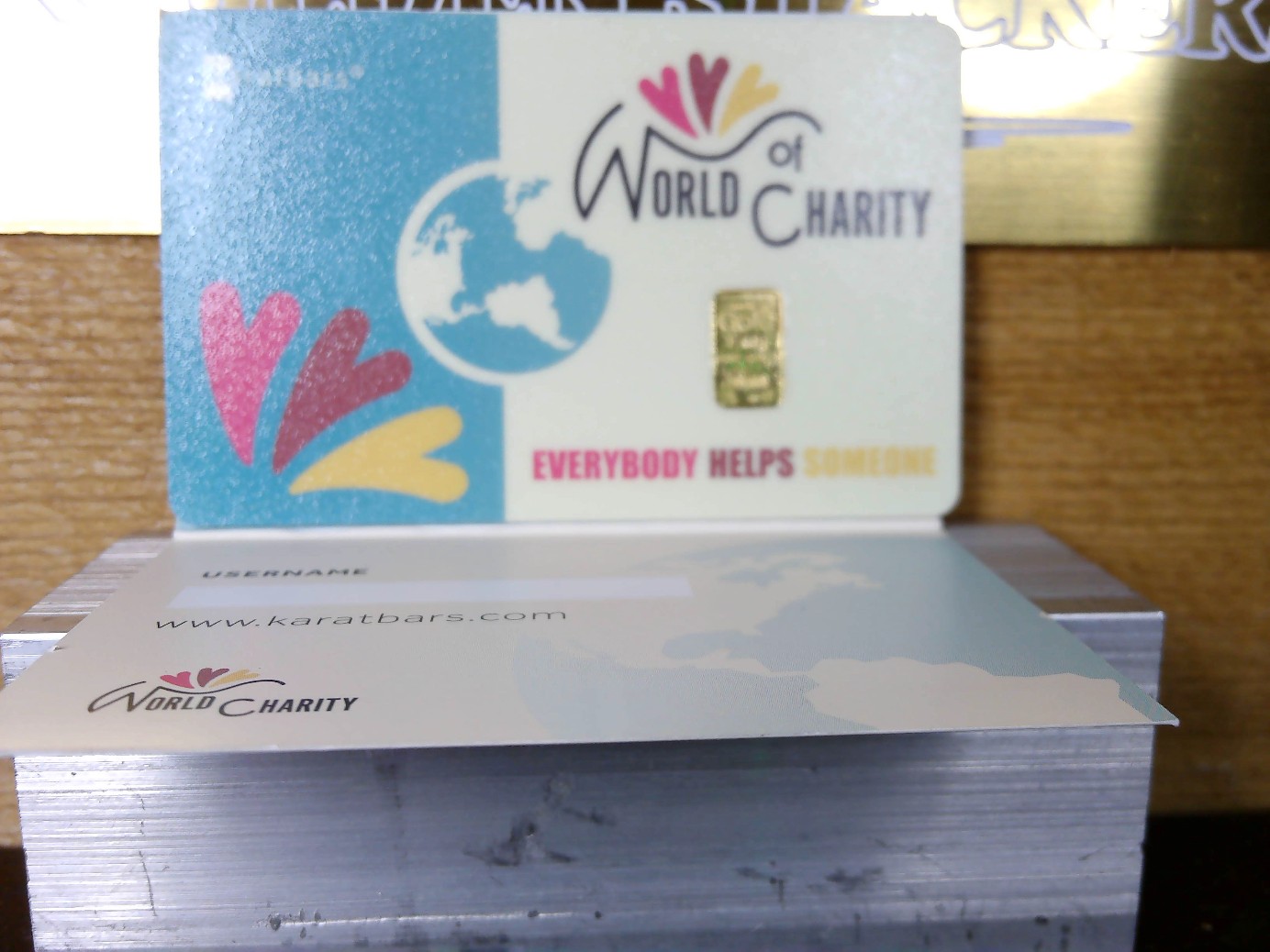 Nadir Gold Bar 1/10th gram gold bar World of Charity .999 GOLD!