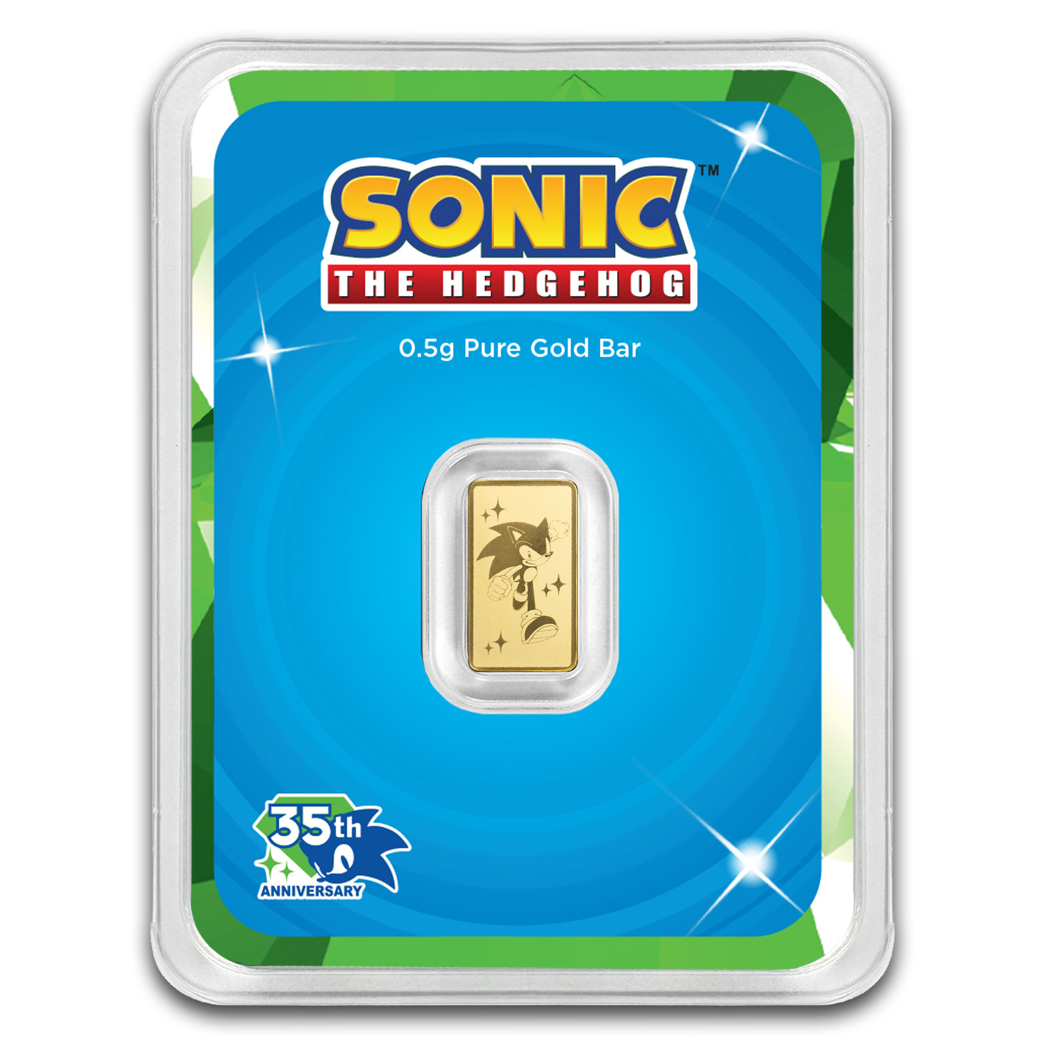 Sonic the Hedgehog 35th Anniversary 1/2 Gram Gold Bar