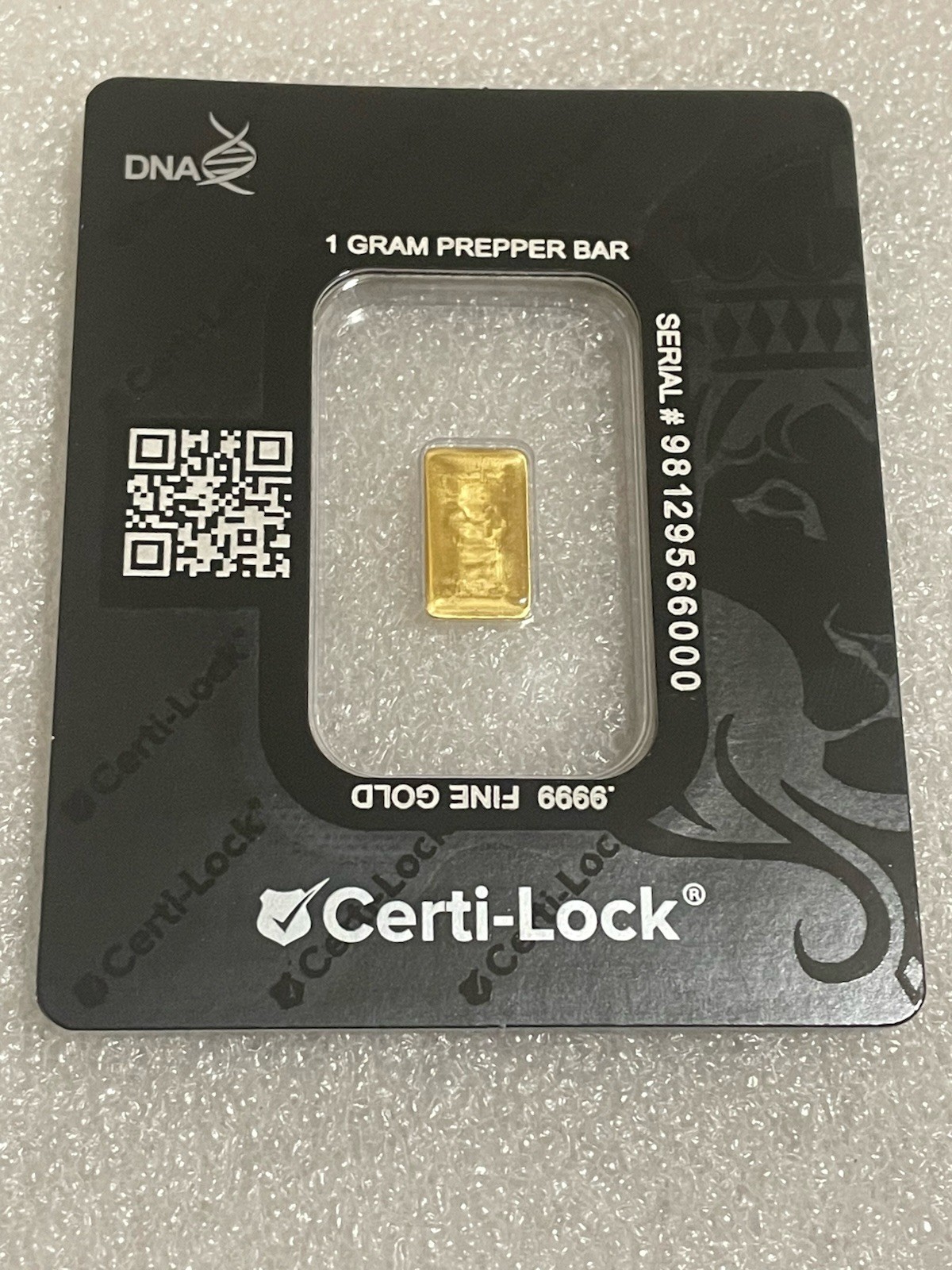 1 Gram Scottsdale Mint .9999 Fine Gold Bar Sealed in Certi-Lock®- Cool Serial #!