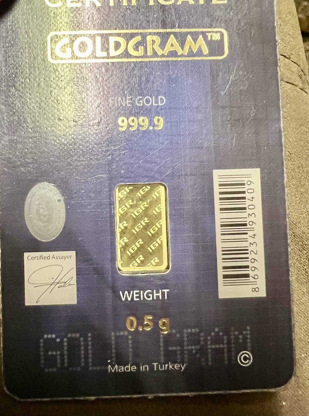 🔥🔥BU GOLD BULLION BARS In Assay 1 & 1/2 gram .9999 Istanbul Gold Refinery
