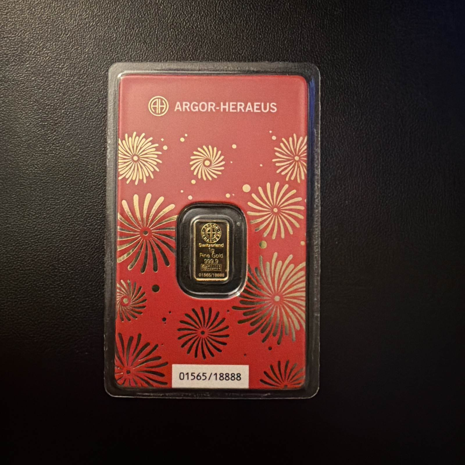 A 2025 Year of the Snake 1g Gold Bar Argor-Heraeus 999.9 Swiss Made