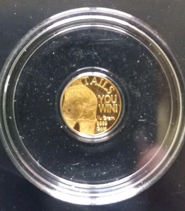 1/4 Gram Gold Heads You Win Tails You Win Coin RARE Monarch Fine Fourth