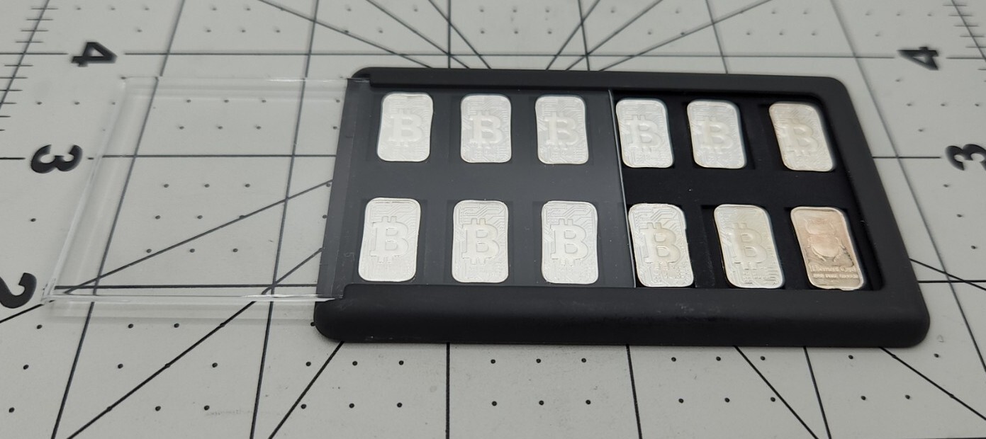 Element Card Twelve 1g Bitcoin 999 Fine Silver Ingots With Holder