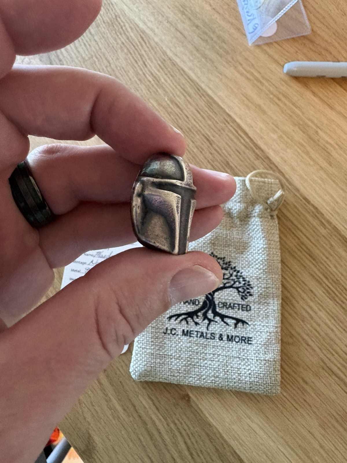 999 Fine Silver Star Wars Mandalorian Mask Rare Hand Poured Serial #001 COA