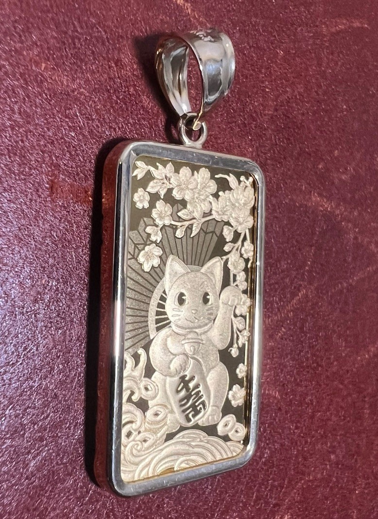 PAMP 1/2 oz GOOD LUCK MANEKI NEKO CAT GOLD BAR & 14K BEZEL FREE WITH PURCHASE!