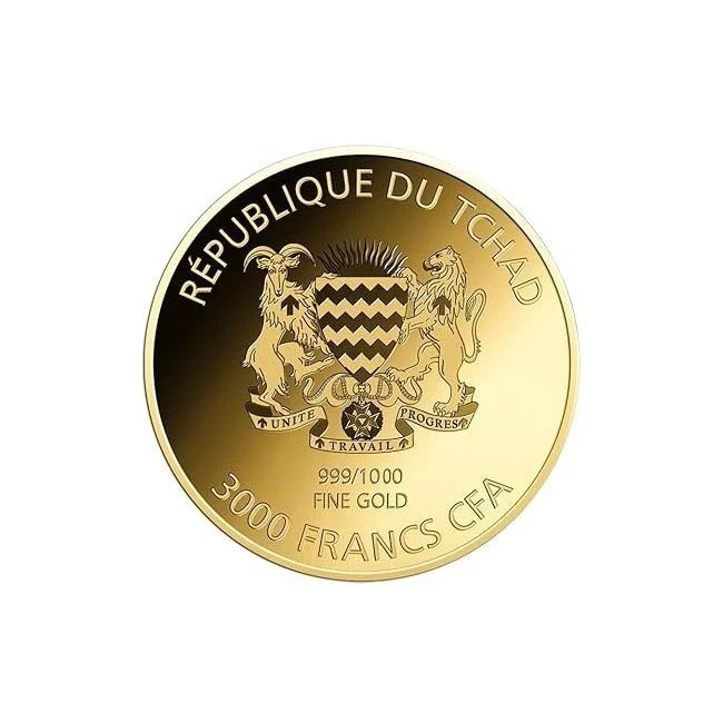 Coca-Cola Santa Christmas 1/1000 Oz .999 FINE Gold Coin Chad 3000 CFA Franc