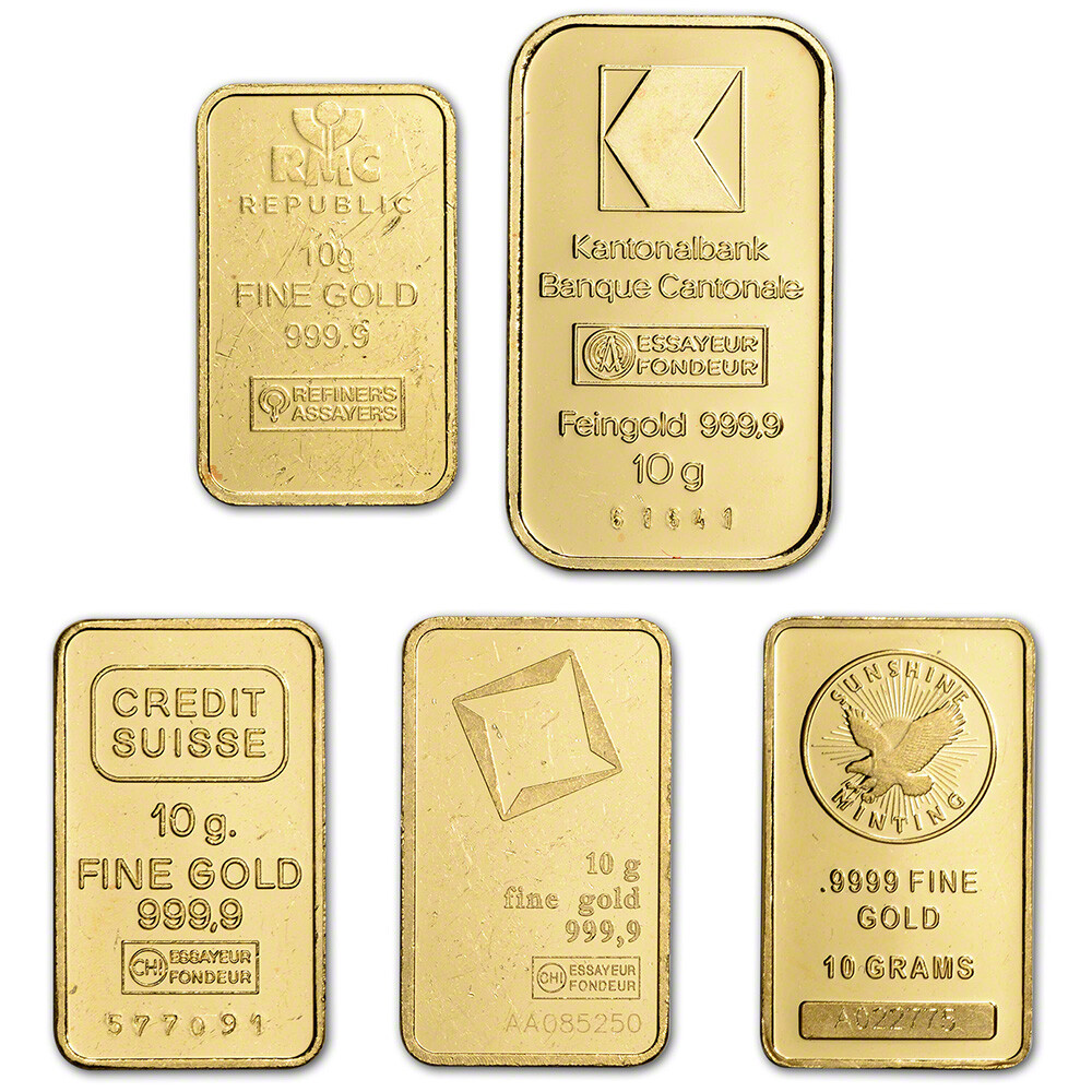 10 gram Gold Bar – Random Brand – Secondary Market – 999.9 Fine