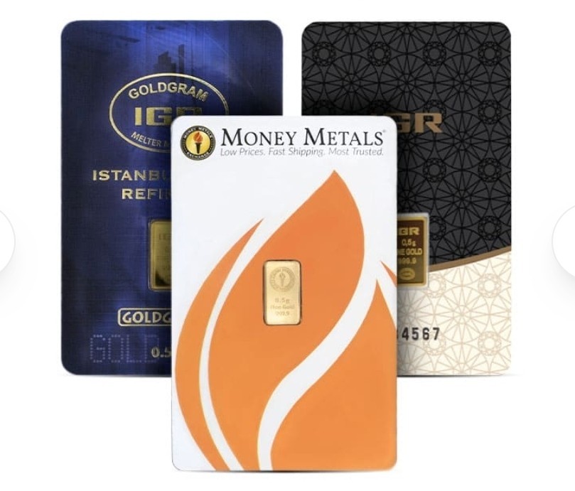 Gold Bar .9999 Fine Design Of Our Choice – IGR | Money Metals | PAMP Suisse |